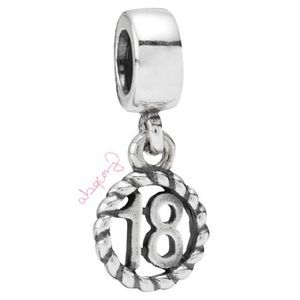 EUC Pandora 790495 Sterling Silver 18th Birthday Dangle